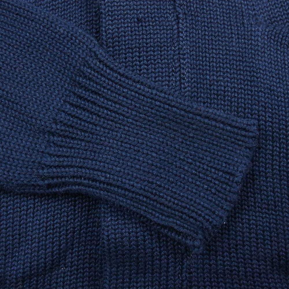 RALPH LAUREN ラルフローレン rugby ラグビー スカル ドクロ ショールカラー コットン ニット カーディガン ネイビー系 ネイビー系 XS【中古】