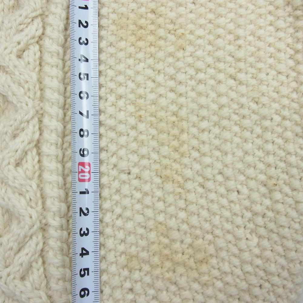 INVERALLAN インバーアラン 3A LUMBER 茶タグ カーディガン ウール ニット ホワイト系【中古】
