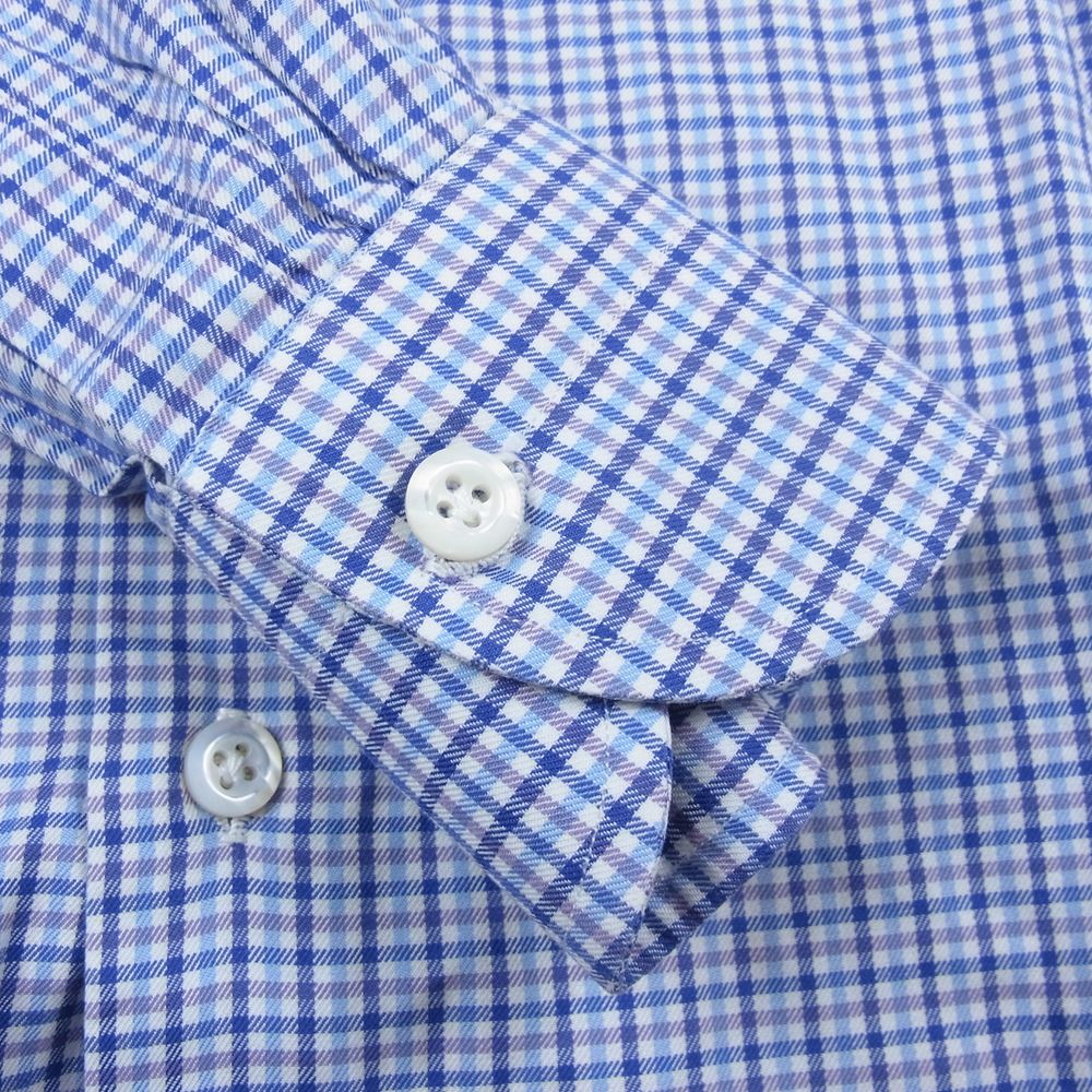 ルイジボレッリ 長袖 チェック シャツ ブルー系 15/38【中古】