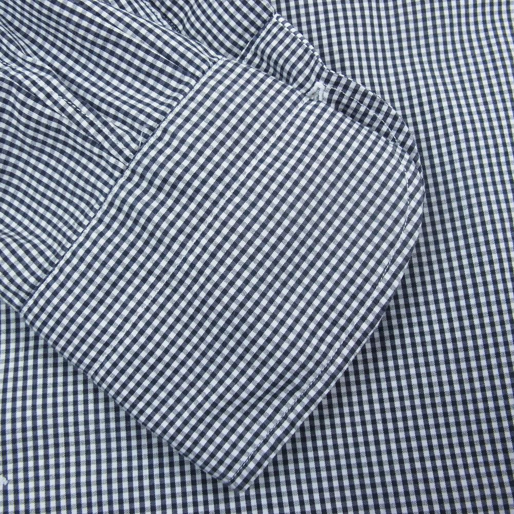 ジャンネット SLIM FIT スリムフィット タルカラー 長袖 ギンガム チェック シャツ ネイビー ネイビー系 15.5/39【中古】