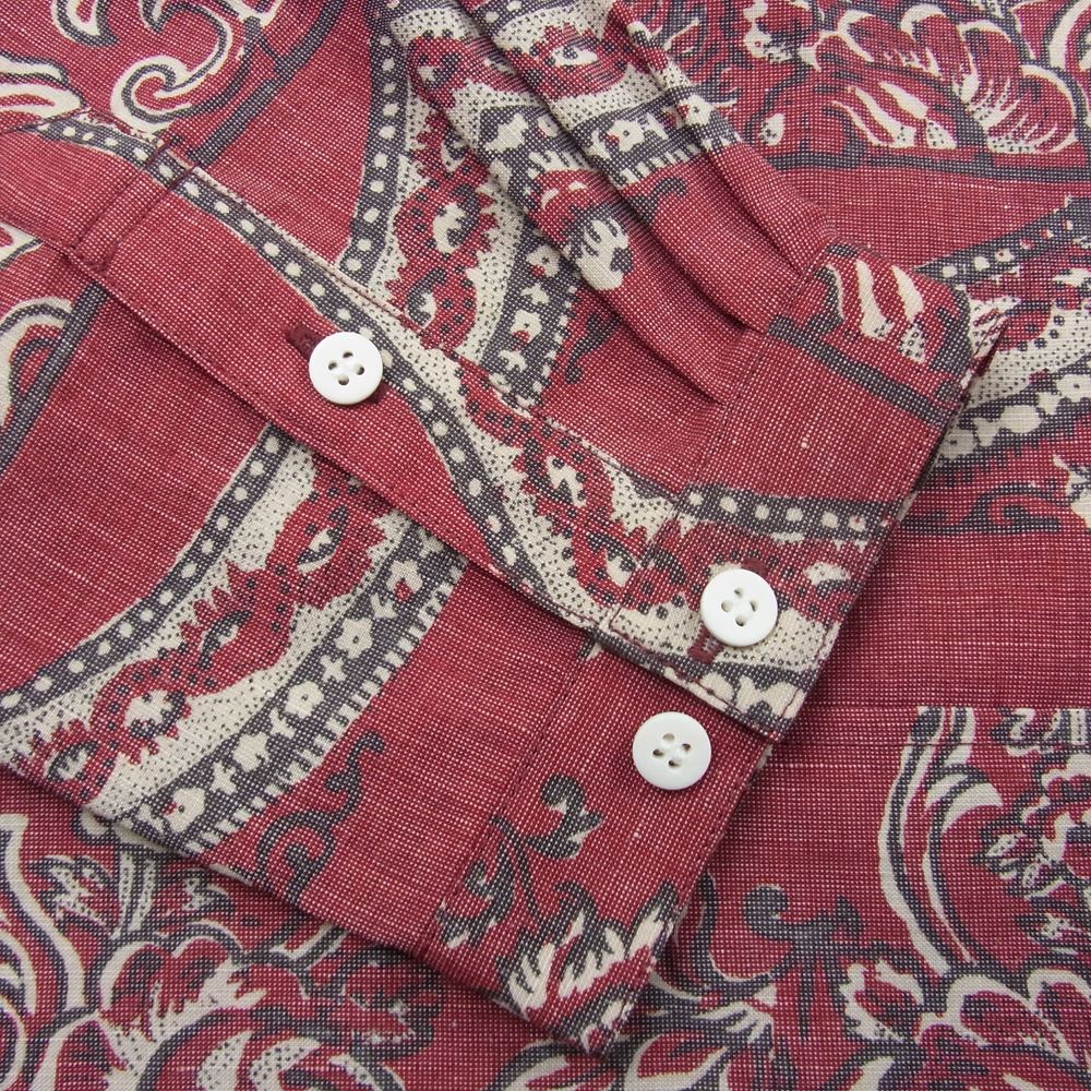 VISVIM ビズビム 22SS 0122105011013 ICT限定 TUNIC P.O. WILDFLOWER P.W. チュニック 花柄 長袖 シャツ レッド系 4【極上美品】【中古】
