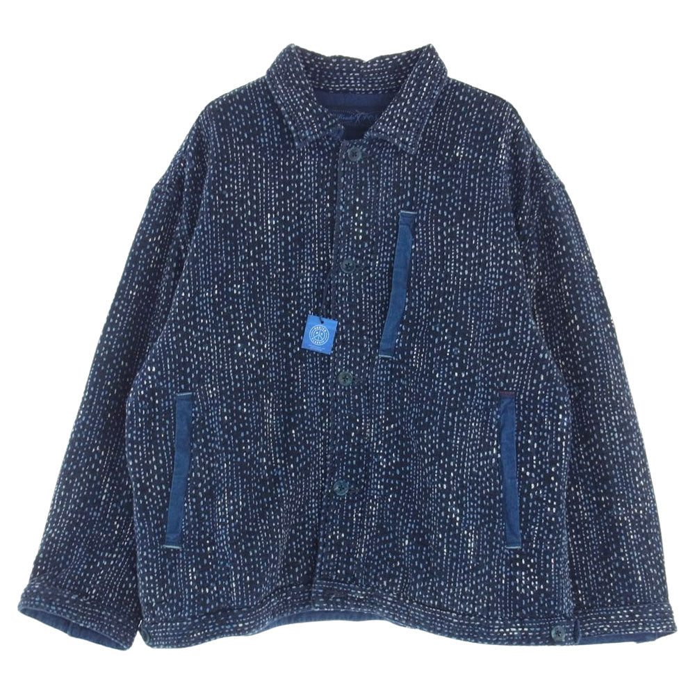 PORTER CLASSIC ポータークラシック ジャケット PERE TANGUY SASHIKO JACKET BLUE ペール タンギー 刺子 ジャケット ネイビー系 BLUE 3【新古品】【未使用】【中古】 PORTER CLASSIC ポータークラシック PERE TANGUY SASHIKO JACKET BLUE