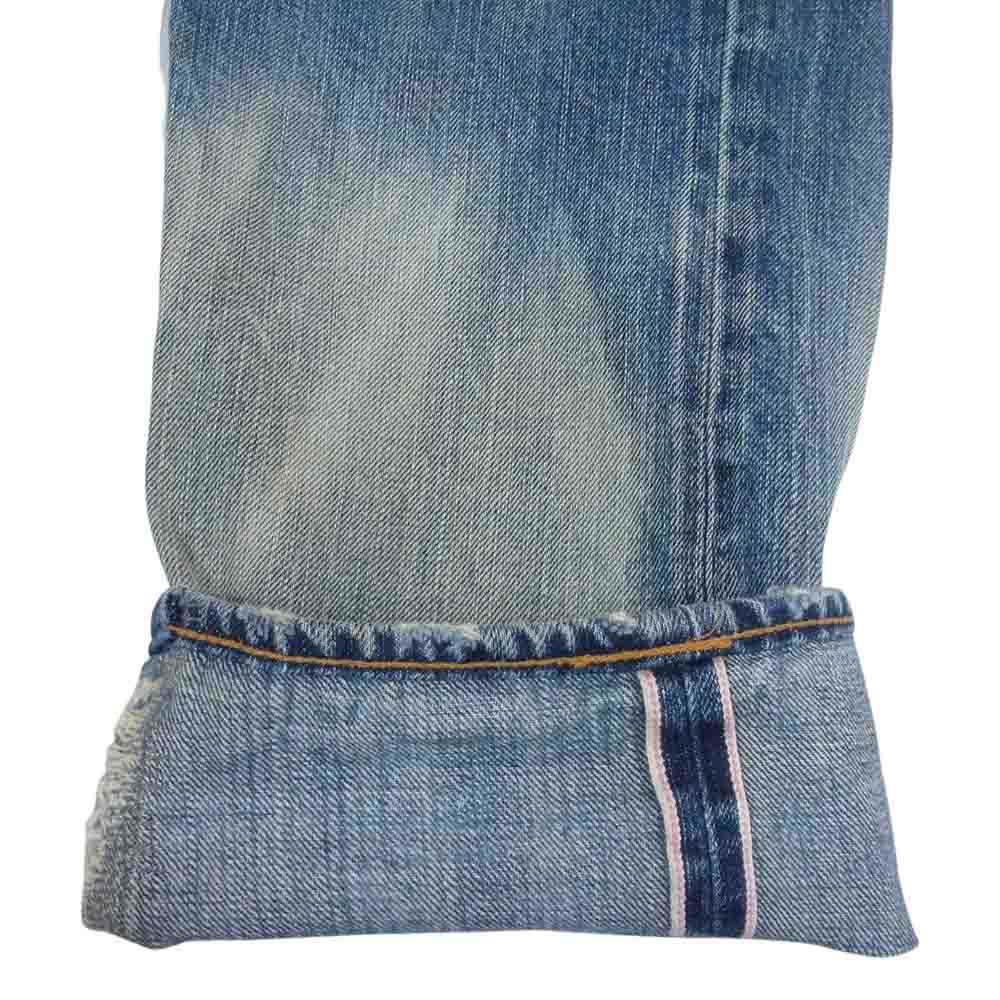 SUGAR CANE シュガーケーン USED加工 パッチワーク ダメージ ボタンフライ デニムパンツ ジーンズ インディゴブルー系【中古】