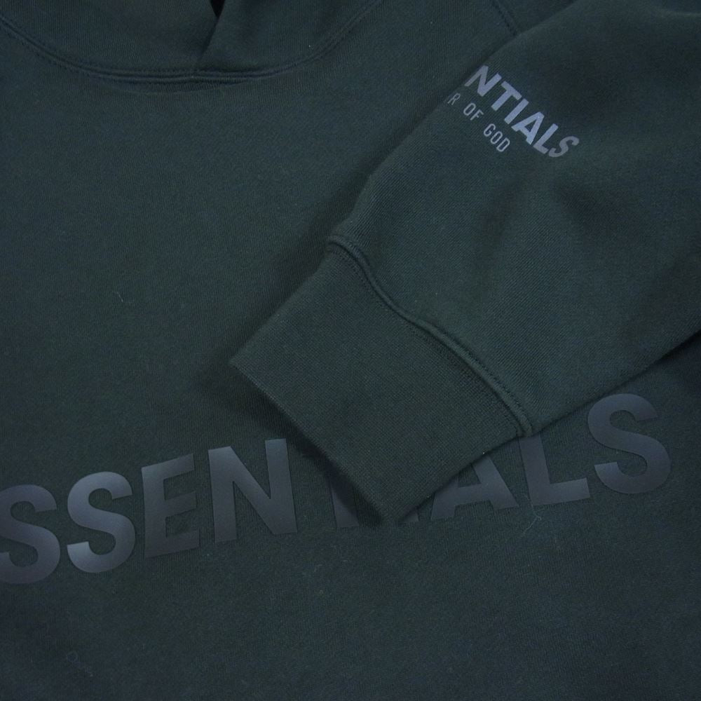 FEAR OF GOD フィアオブゴッド ESSENTIALS エッセンシャルズ フロントロゴ プルオーバ― パーカー フーディ ブラック系 M【中古】