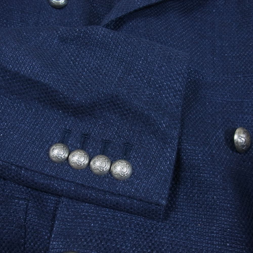 タリアトーレ 国内正規品 イタリア製 1SMC20K 麻 リネン メタルボタン テーラードジャケット ネイビー系 44/7 R【中古】