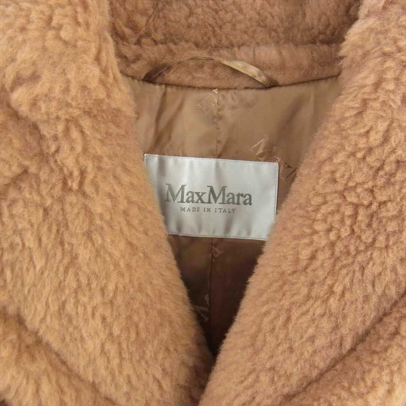 MAX MARA マックスマーラ 101613196 イタリア製 TEDDY BEAR テディベア キャメル ファー ボア ロングコート ブラウン系  XS【美品】【中古】