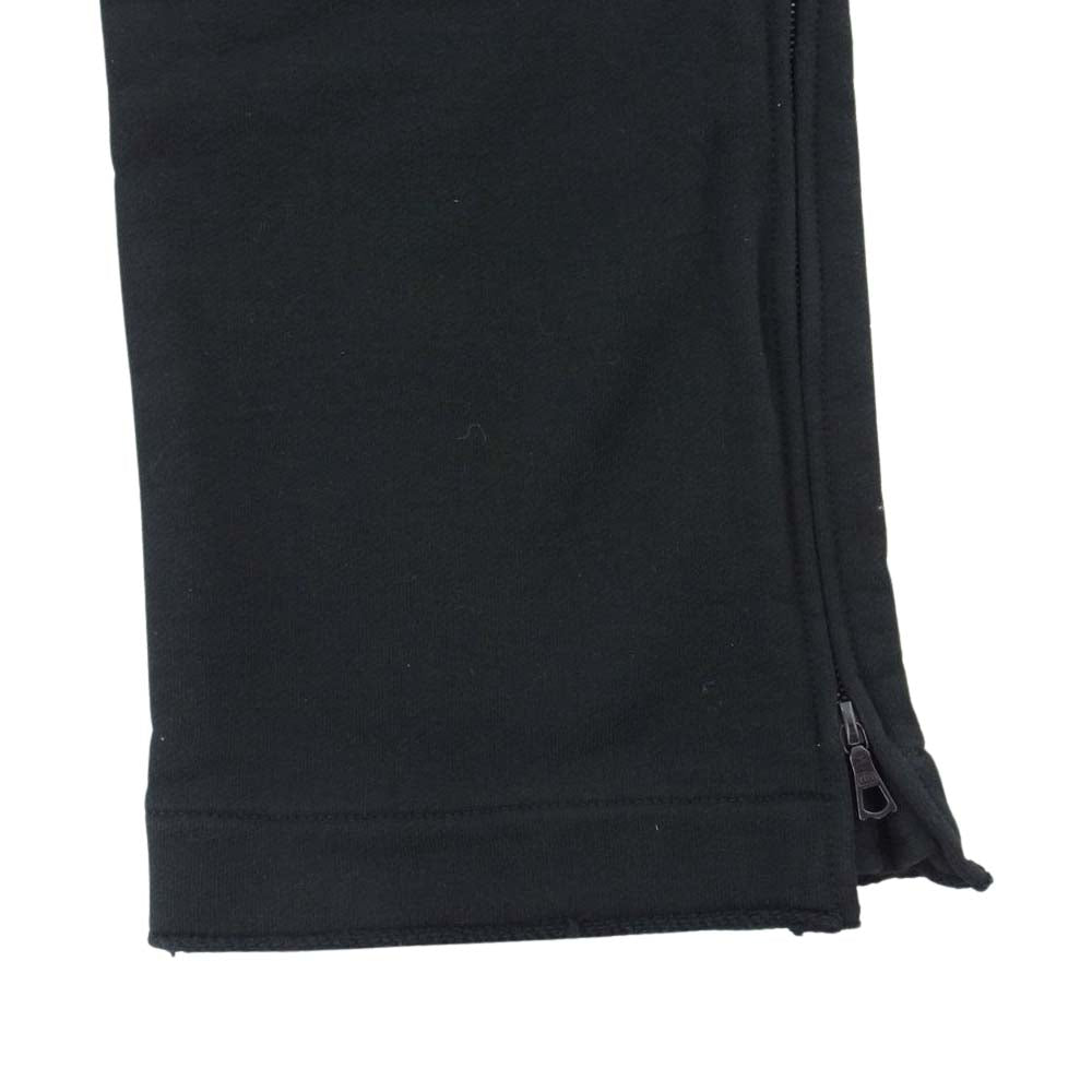 wjk ダブルジェイケイ 543 hj02 zip straight pants クロコ型押し レザー 裾ジップ ヘビーウェイト スウェット パンツ ブラック系 XL【中古】