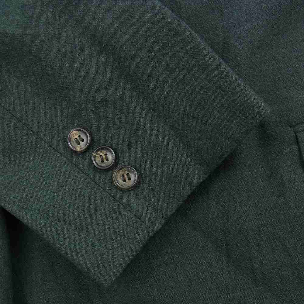 COMME des GARCONS HOMME コムデギャルソンオム AD1996 HJ-02028S 90s ヴィンテージ アーカイブ ウール 裏無し テーラードジャケット スラックスパンツ スーツ セットアップ グリーン系 S【中古】