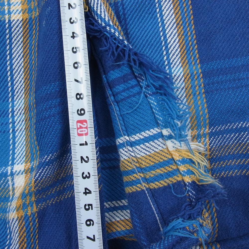 BIG MAC ビッグマック 70s フランネル チェック 長袖 シャツ ブルー系 L【中古】