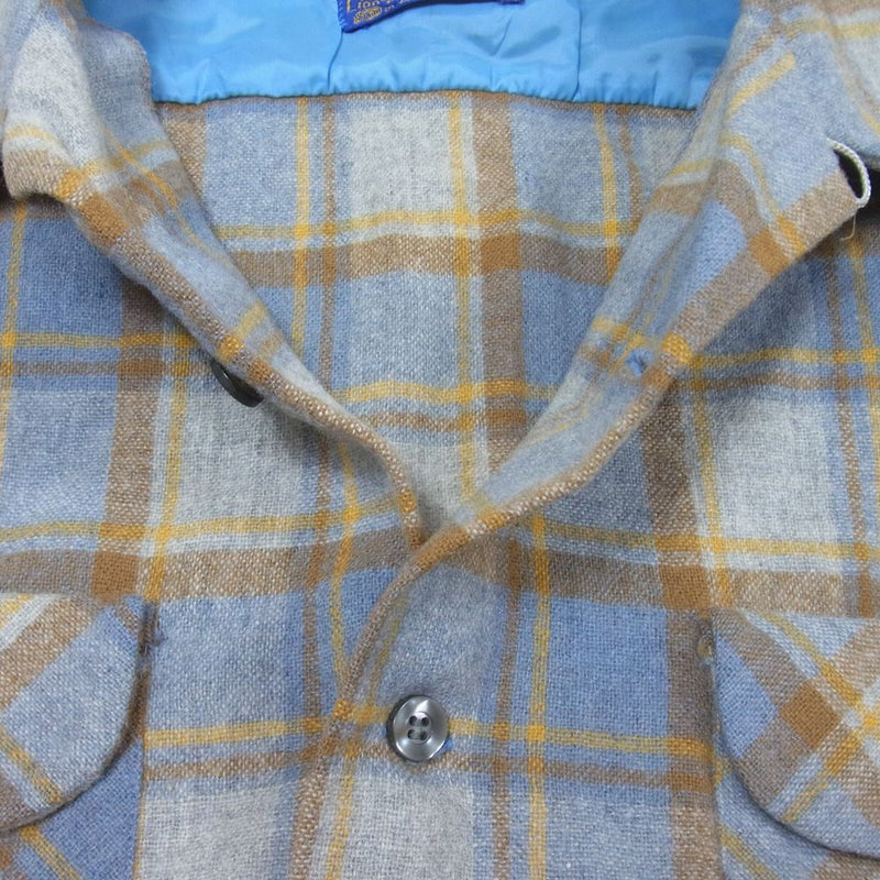 PENDLETON ペンドルトン 70s USA製 ウール 開襟 チェック シャツ グレー系 L【中古】