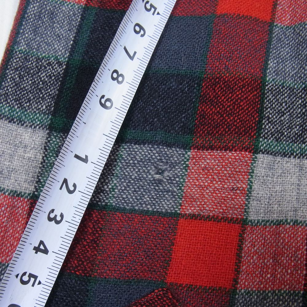 PENDLETON ペンドルトン 50s USA製 ウール 開襟 チェック シャツ レッド系 L【中古】