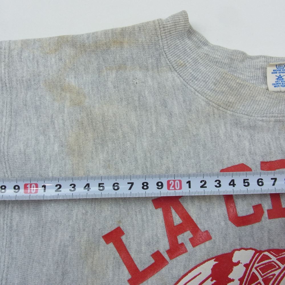 Champion チャンピオン 80s トリコタグ LA CROSSE INDIANS プリント スウェット トレーナー グレー系 M【中古】