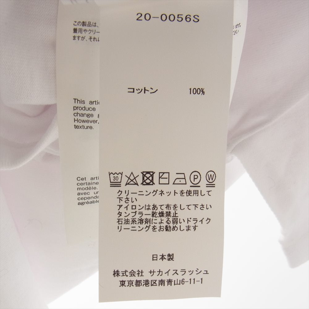 Sacai サカイ 20SS BIG LEBOWSKI T-Shirt ビッグリボウスキ プリント Tシャツ ホワイト ホワイト系 2【美品】【中古】