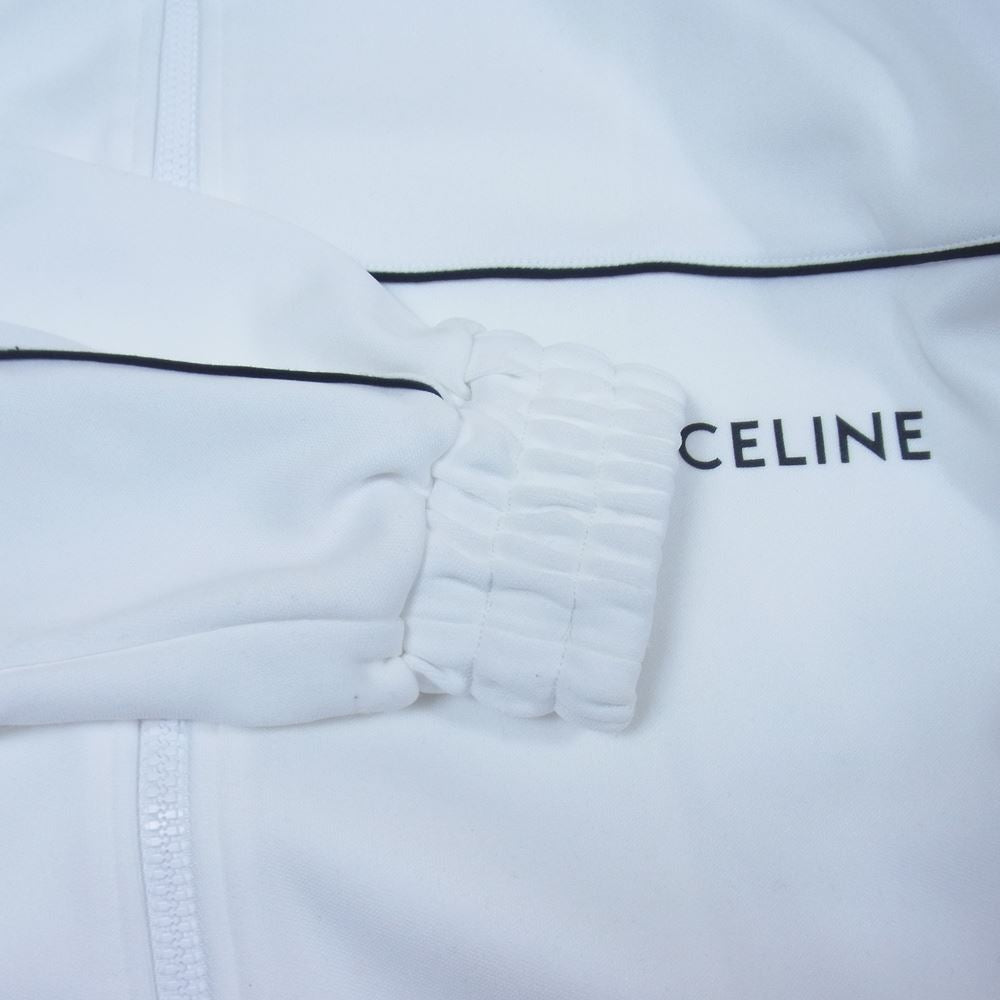 CELINE セリーヌ 22SS 2Y654121O 国内正規品 ルーズスウェットダブルフェイス ジャージー ジップアップ トラックジャケット ホワイト系 S【美品】【中古】