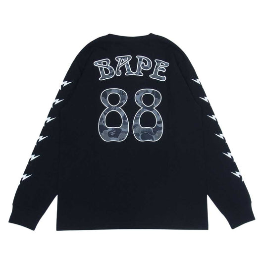 A BATHING APE アベイシングエイプ ABC CAMO BAPE 88 L/S Tee 長袖 ロンT ブラック系 L【新古品】【未使用】【中古】
