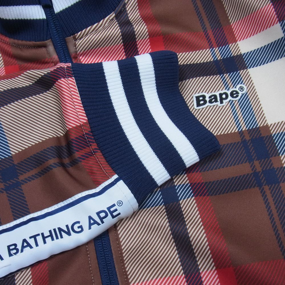 A BATHING APE アベイシングエイプ BAPE CHECK JACKET ベイプ チェック ジャージ トラック ジャケット マルチカラー系 L【中古】