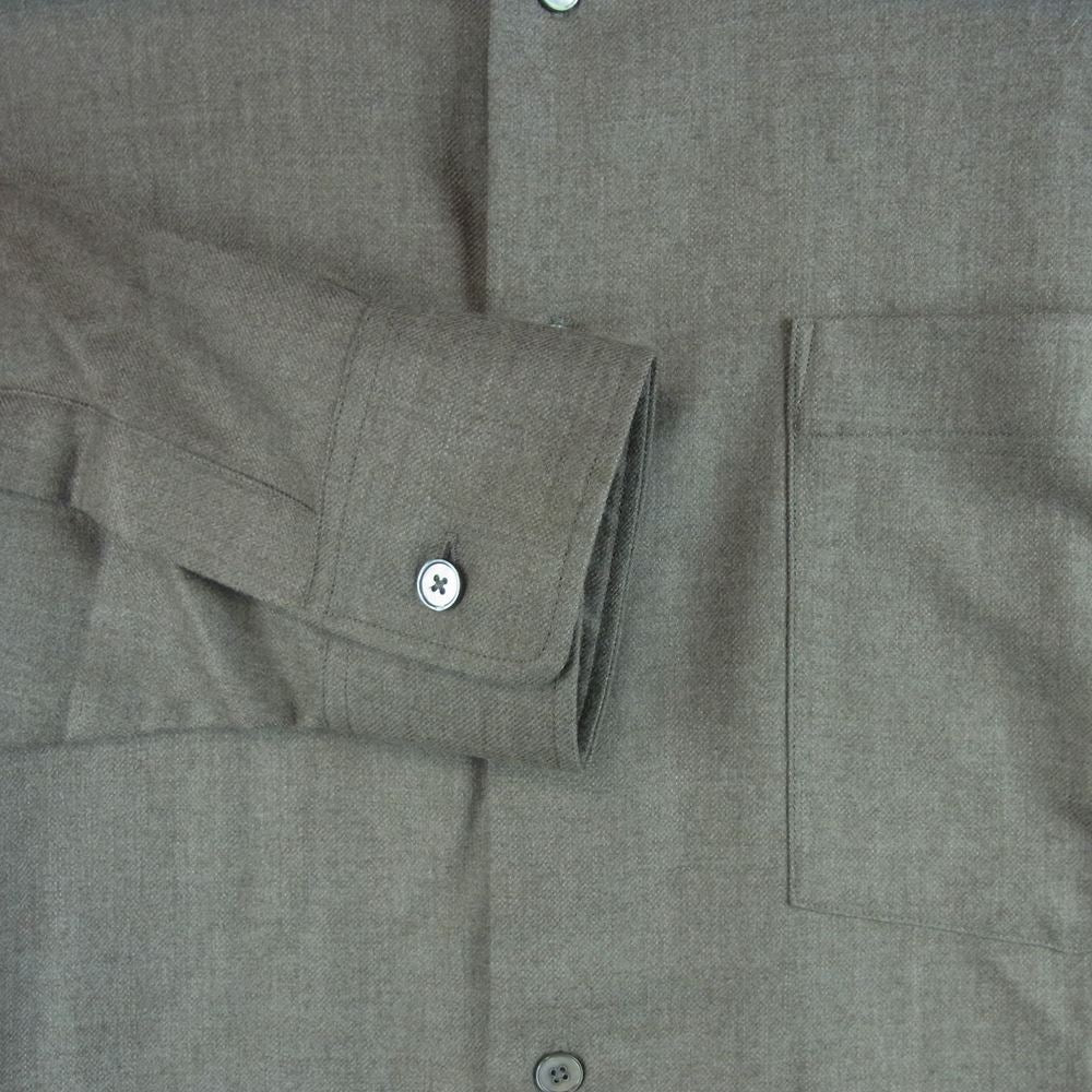 AURALEE オーラリー A22AS01OS SUPER LIGHT WOOL SHIRTS スーパーライト ウール シャツ 長袖 グレー系 3【美品】【中古】