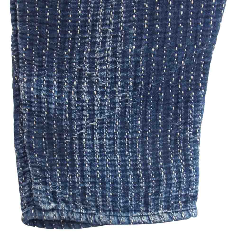 PORTER CLASSIC ポータークラシック 18SS SASHIKO LIGHT MEN’S PANTS サシコ ライト メンズ イージー パンツ ネイビー系 L【中古】