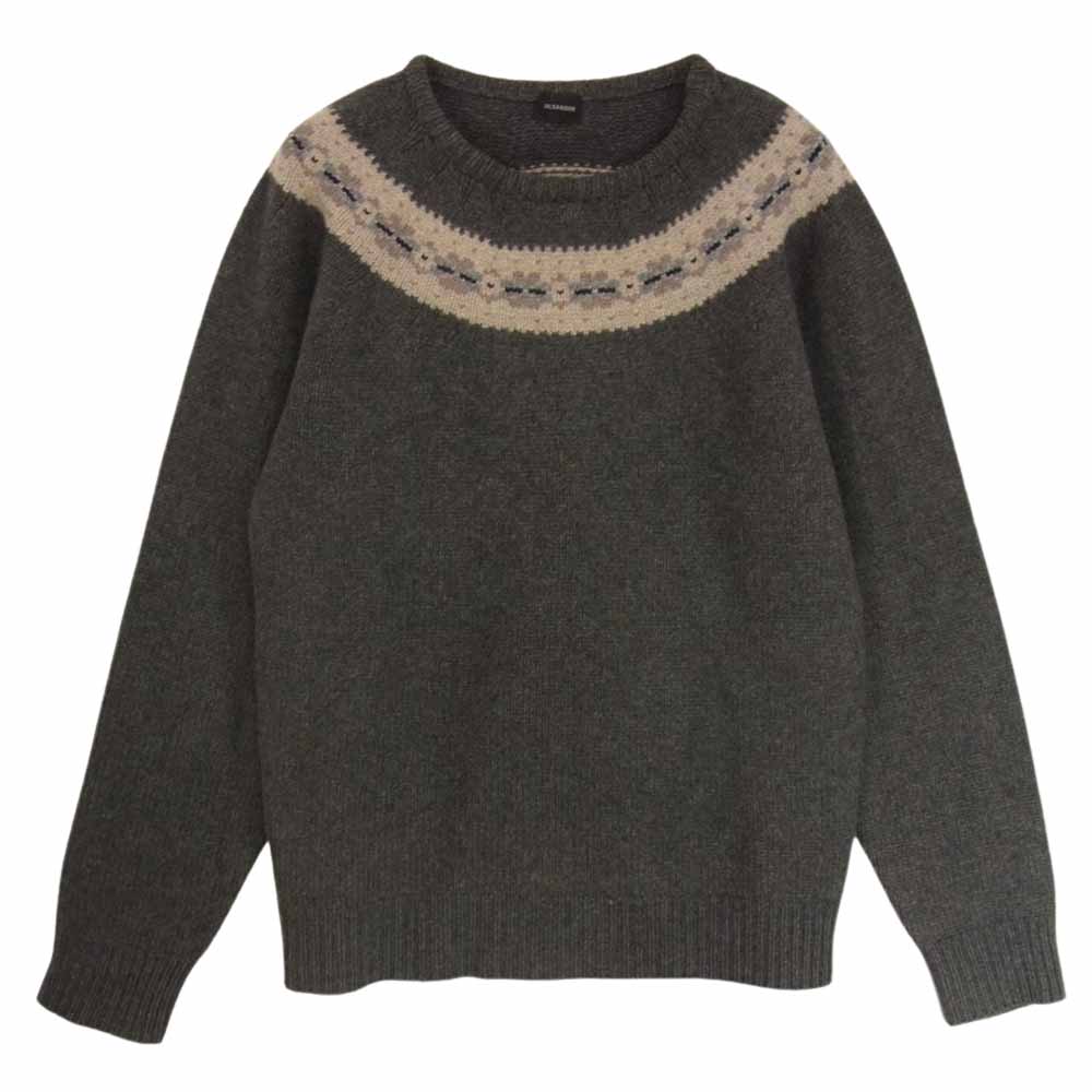 JIL SANDER ジルサンダー カシミア混 クルーネック ニット グレー系 46 