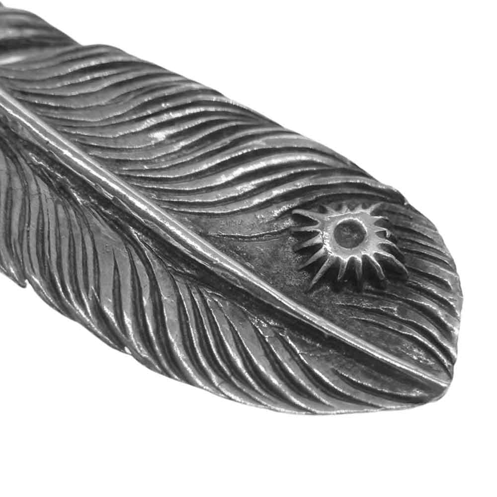 ARIZONA FREEDOM アリゾナフリーダム 全銀 フェザー 左向き ペンダントトップ 60mm シルバー系【中古】