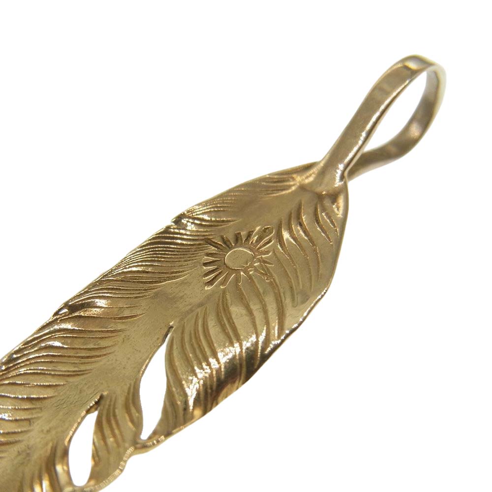 ARIZONA FREEDOM アリゾナフリーダム K18 全金 フェザー 左向き ペンダントトップ 50mm ゴールド系【中古】