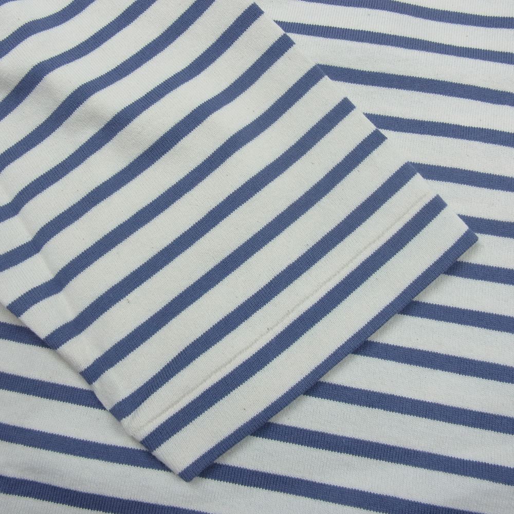 COMOLI コモリ 21SS T01-05017 ボーダー ボートネック 長袖 カットソー バスクシャツ オフホワイト系 ブルー系 3【極上美品】【中古】