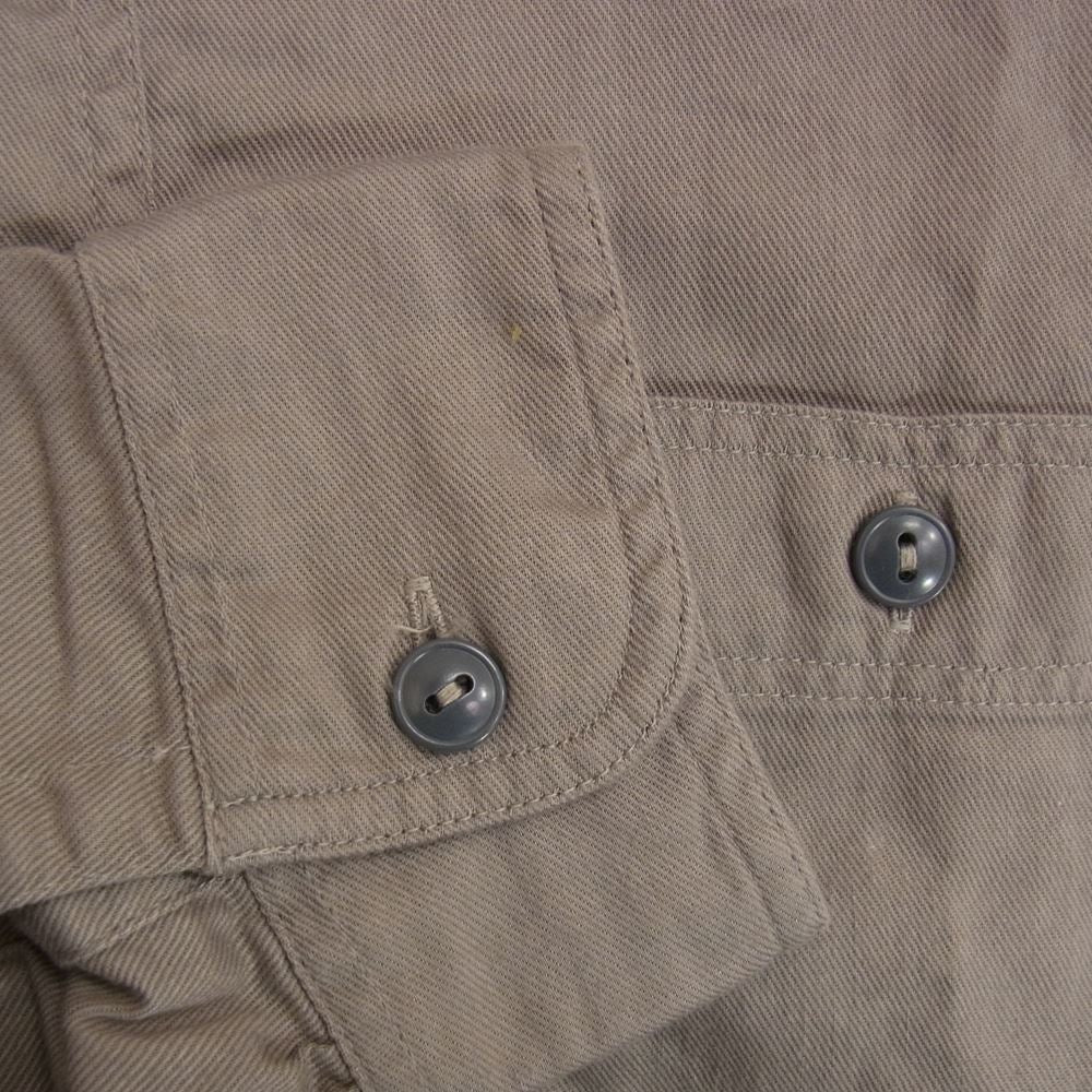 AT LAST アットラスト 長袖 コットン ワーク シャツ グレー系 14【中古】