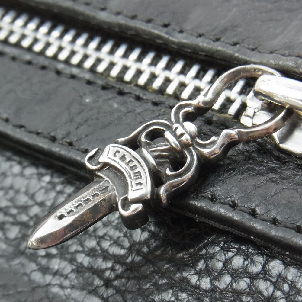 CHROME HEARTS クロムハーツ(原本無) WAVE ウェーブ クロスボール ウォレット ブラック系 シルバー系【中古】