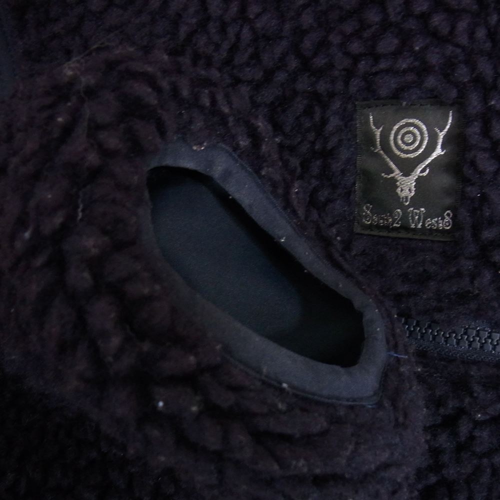 サウスツー ウエストエイト Piping Jacket パイピング ジャケット パイル フリース ネイビー系 XS【中古】