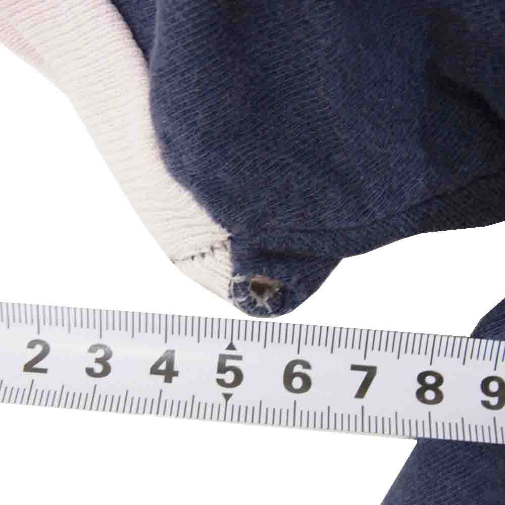 Champion チャンピオン ヴィンテージ 80s USA製 バータグ プリント 半袖 Tシャツ ネイビー系 L【中古】