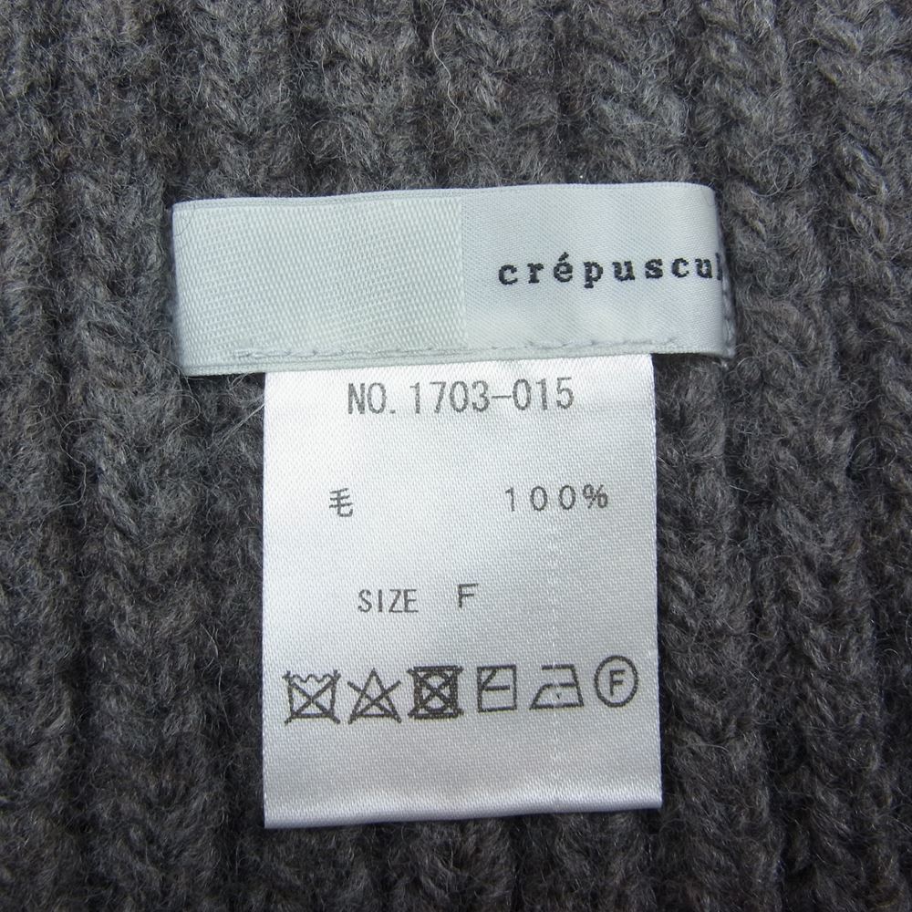 クレプスキュール 1703-015 未使用品 L/G Stole ウール ストール グレー系 F【極上美品】【中古】