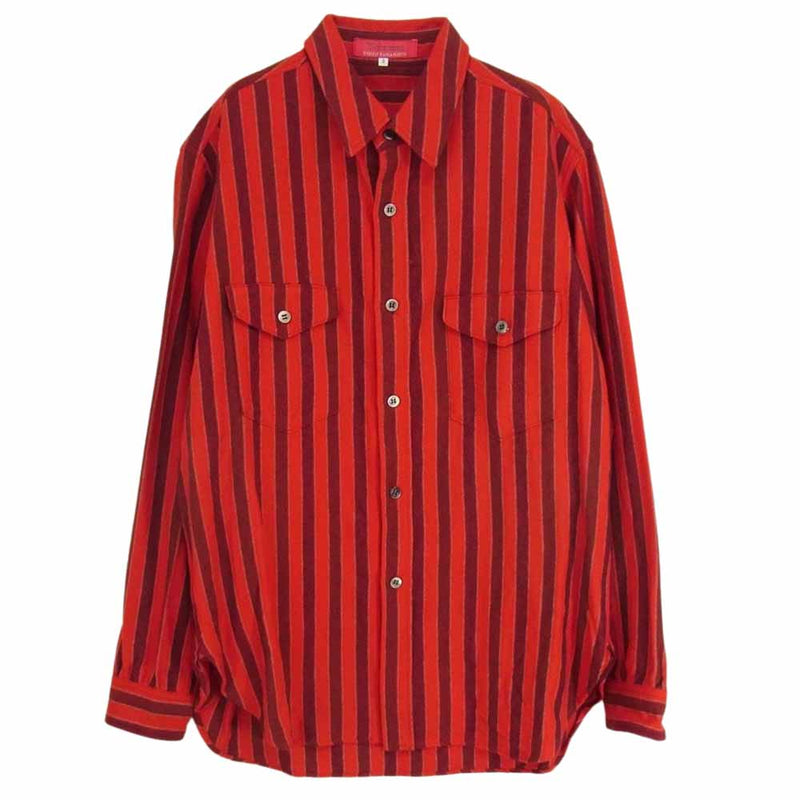 Yohji Yamamoto ヨウジヤマモト 長袖シャツ Ys for men ワイズフォーメン 赤タグ 赤ラベル MM-B50-162 ウール シャツ カーキ系 2