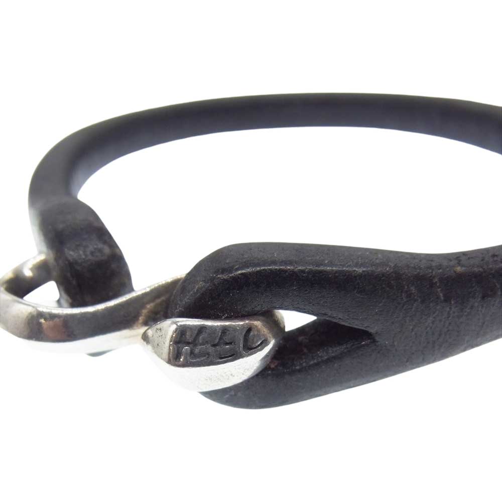 THE FLAT HEAD ザフラットヘッド シングル レザー ブレスレット ブラック系 シルバー系【中古】