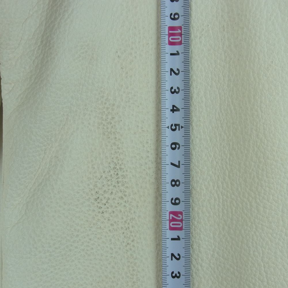 THE FLAT HEAD ザフラットヘッド ディアスキン フルジップ レザー シャツ ジャケット 日本製 ホワイト系 38【中古】