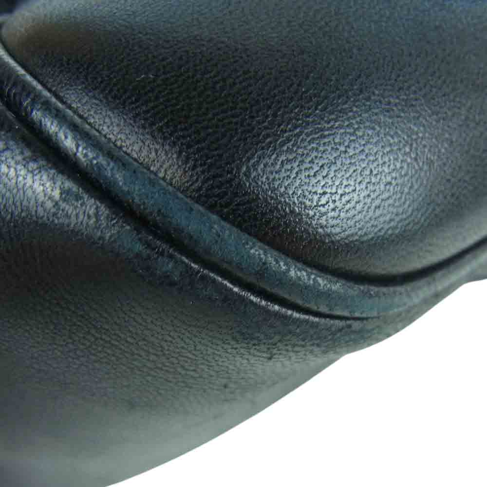 PRADA プラダ レザー がま口 ショルダー ハンド バッグ イタリア製 ブラック系【中古】