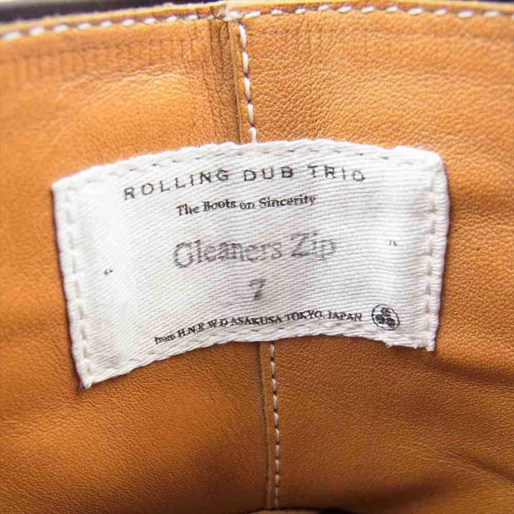 ROLLING DUB TRIO ローリングダブトリオ GLEANERS ZIP SIDE ZIP BOOTS サイド ジップ ブーツ 型押しカーフ Vibram269 CAT'S PAW ソール ブラック系 US7【中古】