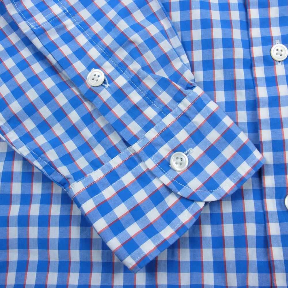 PORTER CLASSIC ポータークラシック 20SS ROLL UP TRICOLOR SHIRT GINGHAM CHECK SHIRT ギンガムチェック ロールアップ 長袖 シャツ ブルー系 L【中古】