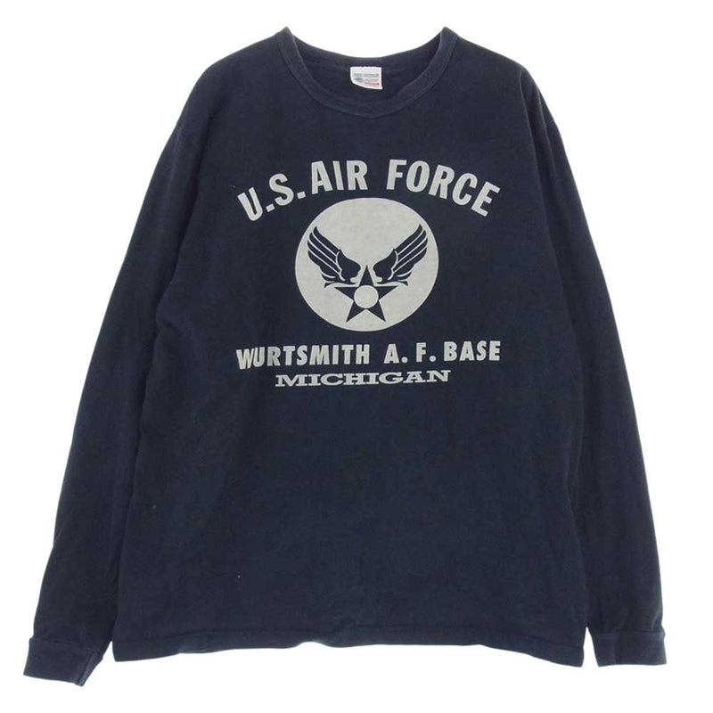 Buzz Rickson's バズリクソンズ US AIR FORCE プリント ロング スリーブ Tシャツ 長袖 染み込み ブラック系 M【中古】