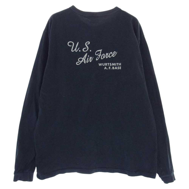 Buzz Rickson's バズリクソンズ US AIR FORCE プリント ロング スリーブ Tシャツ 長袖 染み込み ブラック系 M【中古】