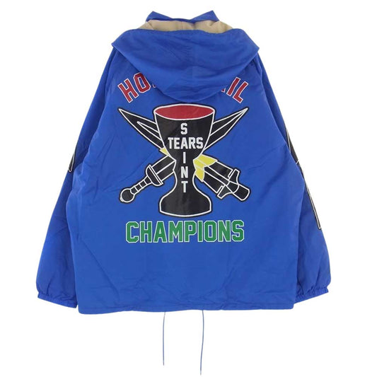 セントマイケル 22AW SM-A22-0000-055 × DENM TEARS DT COACH JACKET HOLY GRAIL デニムティアーズ フーデッド コーチ ジャケット ブルー系 XL【中古】