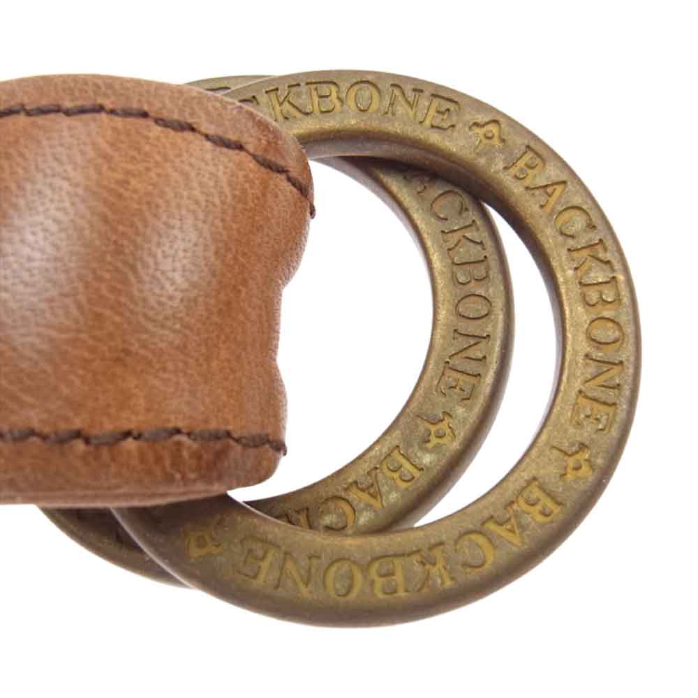 BACKBONE バックボーン EASY RIDER ダブルリング ベルト レザー ベルト ライトブラウン系【中古】