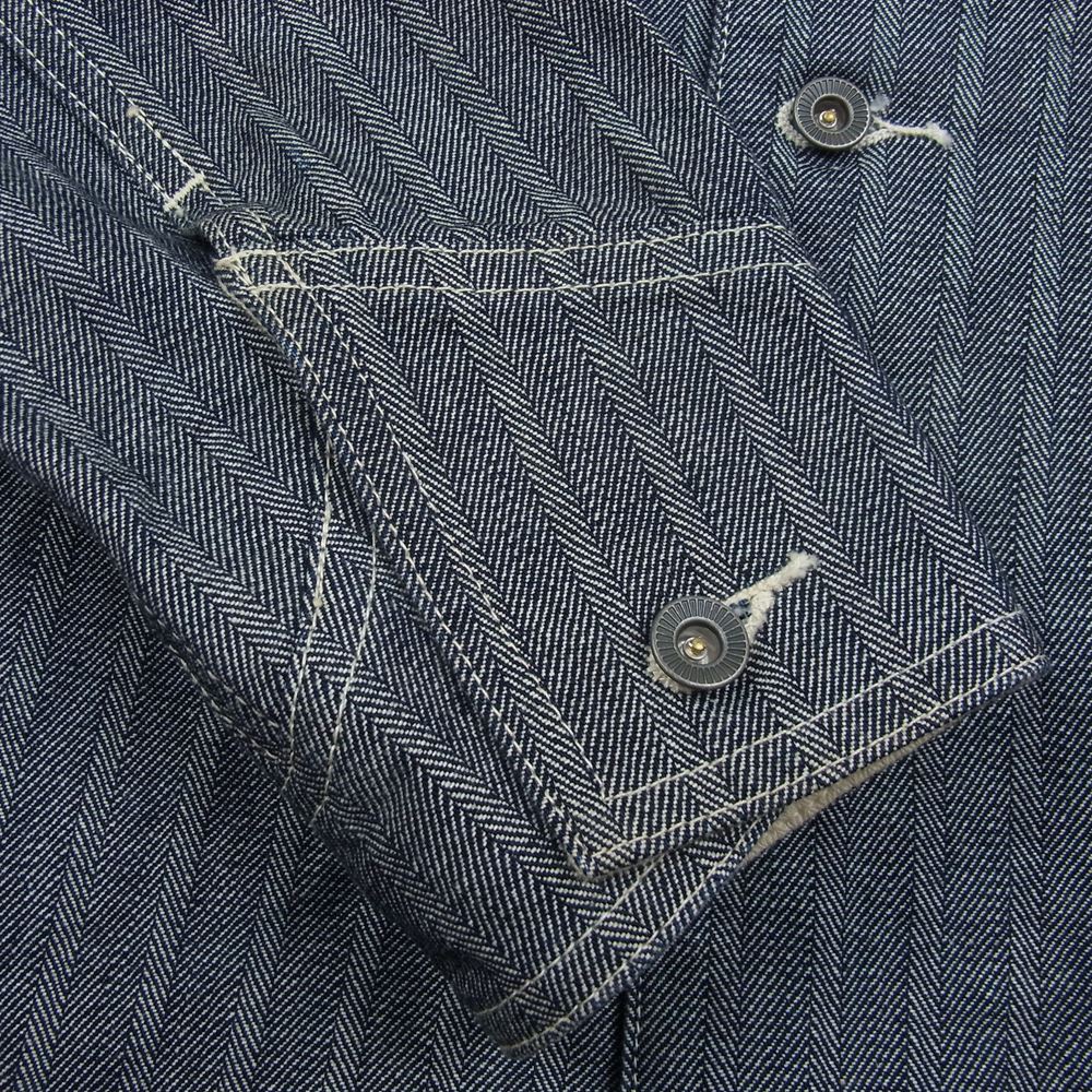 タフネス ロングスリーブ ワーク シャツ インディゴブルー系 S【中古】