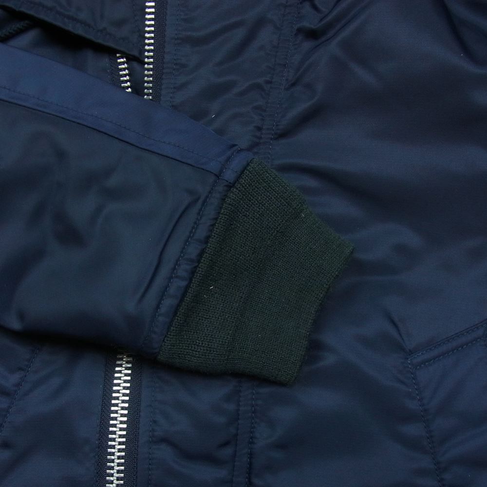 nano universe ナノユニバース NUC43CT0787SH N-2B チャイニーズラクーンファー ダブルジップ フライトジャケット ブルゾン ダークネイビー系 S【極上美品】【中古】