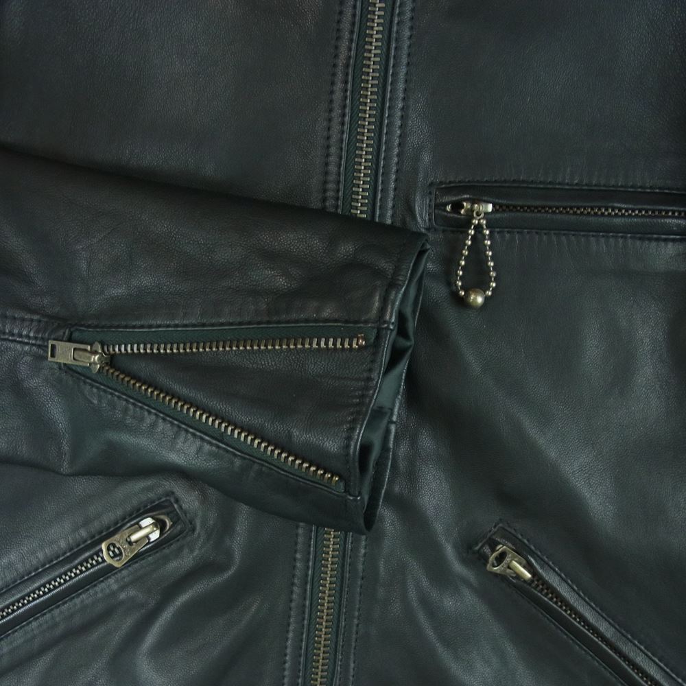 HYSTERIC GLAMOUR ヒステリックグラマー 0221LB01 ラム レザー ジャケット ブルゾン 中国製 ブラック系 S【中古】