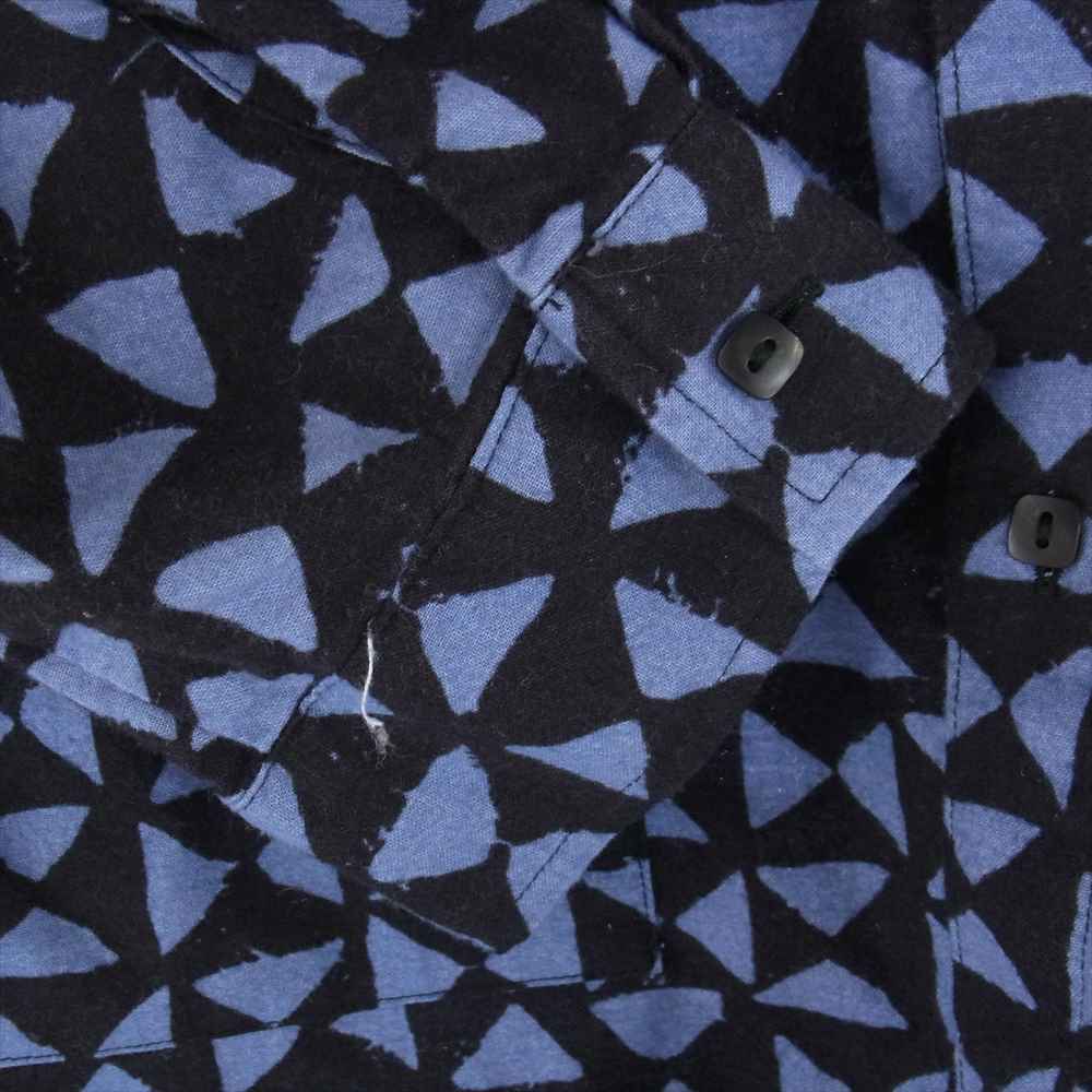TENDERLOIN テンダーロイン PRINT FLANNEL SHT T トライアングル 総柄 プリント フランネル シャツ ネルシャツ ブルー系 S【中古】
