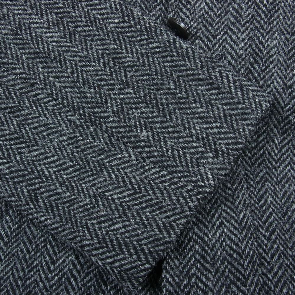 ビームスプラス HARRIS TWEED ハリスツイード ウインドストッパー コート ブラック系 M【中古】