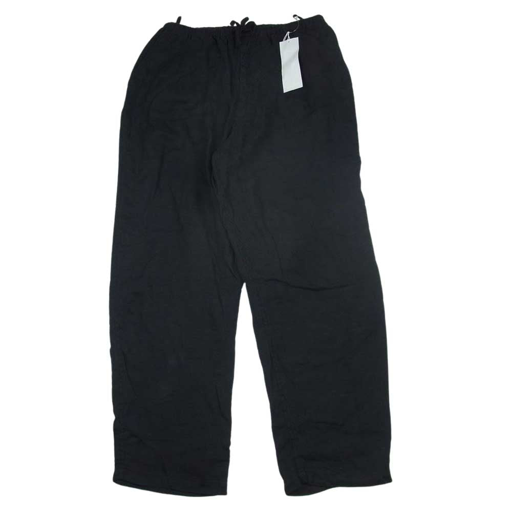 COMOLI コモリ 22SS V01-03018 リネンWクロス ドローストリング イージー パンツ ブラック系 2【中古】 COMOLI コモリ 22SS V01-03018 リネンWクロス ドローストリング
