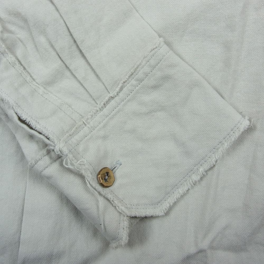 アラキユウ TWS06 TWSBCJP special raw cut narrow shirt grey ブラスボタン コットン和紙 エイジング加工 ナローシャツ ベージュ系 1【極上美品】【中古】