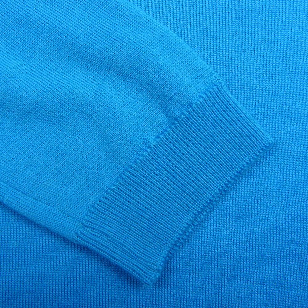 JOHN SMEDLEY ジョンスメドレー 英国製 ウール ポケット付き クルーネック ニット セーター ブルー系 L【中古】
