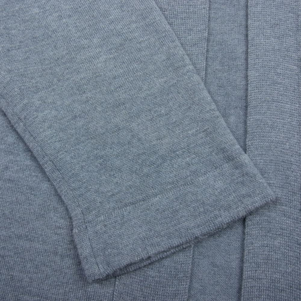 JOHN SMEDLEY ジョンスメドレー A4203 英国製 MERINO WOOL UNISEX CARDIGAN メリノウール ボタンレス ノーカラー カーディガン グレー系 M【美品】【中古】